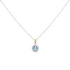 18ct White Gold 0.25ct Brilliant Cut Diamond And Aquamarine Cluster Pendant And Chain 16"