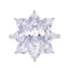 Silver Cubic Zirconia Large Cluster Ring by Icesia