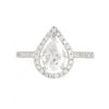Sterling Silver Teardrop Halo Cubic Zirconia Ring