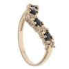 9ct Yellow Gold 0.10ct Diamond and Sapphire Wishbone Ring
