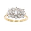 18ct Yellow Gold 1.00ct Baguette And Brilliant Cut Diamond Cluster Ring