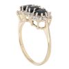 9ct Yellow Gold Sapphire And Cubic Zirconia Cluster Ring
