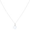 9ct White Gold 0.02ct Diamond and Blue Topaz Pendant and Chain 18"