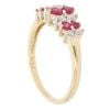 18ct Yellow Gold 0.25ct Diamond and Ruby Two Row Fancy Ring