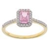 Gold Plated Silver Pink Gemstone And Cubic Zirconia Cluster Ring