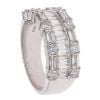 18ct White Gold 2.33ct Brilliant and Baguette Cut Diamond Fancy Three Row Ring