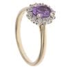 9ct Yellow Gold 0.15ct Diamond And Amethyst Cluster Ring