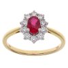 18ct Yellow Gold 0.40ct Diamond And Ruby Cluster Ring