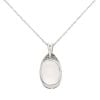 9ct White Gold 0.05ct Diamond and Moonstone Pendant and Chain 18"