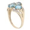 9ct Yellow Gold 0.01ct Diamond And Blue Topaz Cluster Ring
