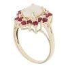 9ct Yellow Gold Ruby and Opal Cluster Ring
