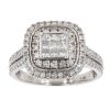 18ct White Gold 1.00ct Diamond Cluster Ring