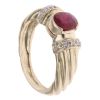 9ct Yellow Gold 0.05ct Diamond And Ruby Ring