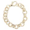 9ct Yellow Gold Cubic Zirconia Belcher Bracelet 8.5"