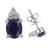 18ct White Gold 0.10ct Diamond And Sapphire Stud Earrings