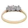 18ct Yellow Gold 0.54ct Brilliant Cut Diamond Trilogy Ring