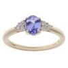 9ct Yellow Gold Tanzanite And Cubic Zirconia Ring