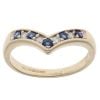 9ct Yellow Gold 0.05ct Diamond and Sapphire Wishbone Ring
