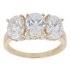 14ct Yellow Gold Cubic Zirconia Three Stone Ring
