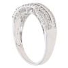 9ct White Gold 0.33ct Brilliant And Baguette Cut Diamond Crossover Ring