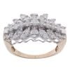 9ct Yellow Gold 1.20ct Three Row Diamond Ring