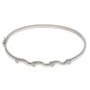 9ct White Gold Cubic Zirconia Wave Bangle