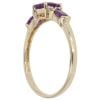9ct Yellow Gold 0.05ct Diamond and Amethyst Three Stone Ring