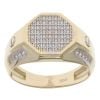 14ct Yellow Gold Cubic Zirconia Octagonal Signet Ring
