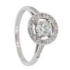 18ct White Gold Diamond Halo Solitaire Ring by Anya Belle