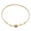 9ct Yellow Gold Patterned Garnet Bangle