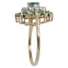 9ct Yellow Gold 0.10ct Diamond and Emerald Cluster Ring