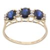 14ct Yellow Gold 0.10ct Diamond and Sapphire Fancy Ring