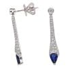 18ct White Gold 0.90ct Diamond and Sapphire Drop Earrings