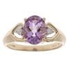 9ct Yellow Gold 0.05ct Diamond And Amethyst Ring