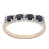 9ct Yellow Gold 0.10ct Diamond and Sapphire Fancy Ring
