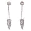 18ct White Gold 0.65ct Brilliant And Baguette Cut Diamond Drop Earrings