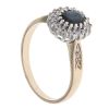 9ct Yellow Gold 0.20ct Diamond and Sapphire Cluster Ring