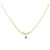 14ct Yellow Gold Ruby And Diamond Pendant And Chain 16"