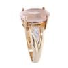 9ct Yellow Gold Rose Quartz And Cubic Zirconia Ring