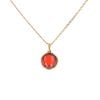 18ct Yellow Gold Red Gemstone Pendant And Chain 18"