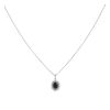 9ct White Gold Sapphire And 0.10ct Diamond Cluster Pendant and Chain 20"