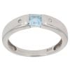 9ct White Gold 0.02ct Diamond and Blue Topaz Dress Ring