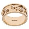 9ct Yellow Gold 0.05ct Diamond Swirl Patterned Band
