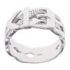 Silver Patterned Buckle Ring By Icesia