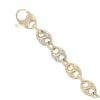 9ct Yellow White and Rose Gold Button Bracelet 7"