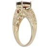 9ct Yellow Gold Garnet Solitaire Patterned Ring