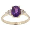 9ct Yellow Gold 0.05ct Diamond and Amethyst Ring