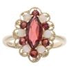 9ct Yellow Gold Garnet And Opal Cluster Ring