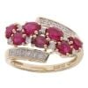 9ct Yellow Gold 0.20ct Diamond And Ruby Cluster Ring