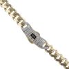 14ct Yellow Gold Monaco Classic Baguette Pave Lock Curb Chain 18"